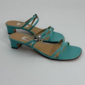 Vintage Talbots Size 7 Aqua Crystal Dragonfly Sandals Flat Summer Shoes Women’s*